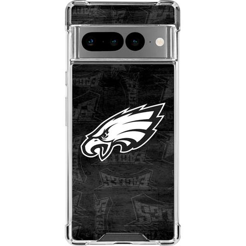 NFL Philadelphia Eagles Black & White Google Pixel 7 Pro Clear Case